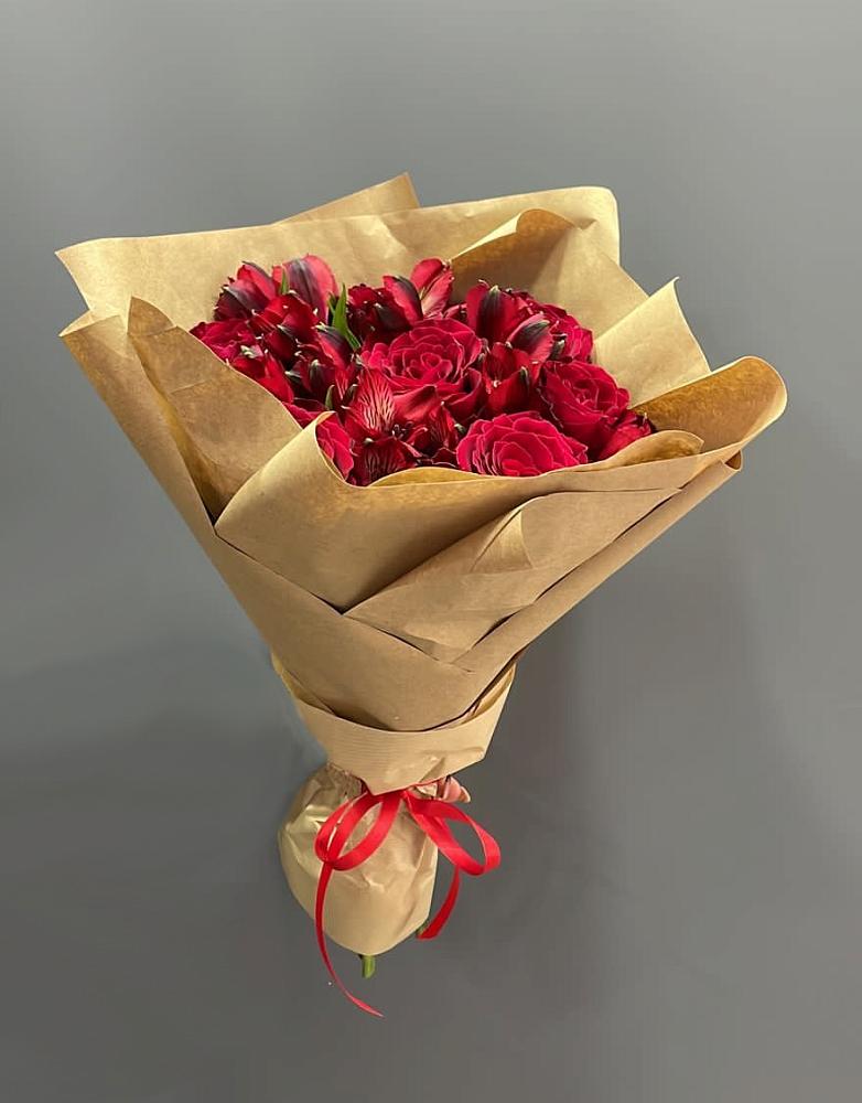 Букет цветов из: Альстромерии и Розы в Большое Буньково