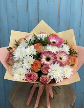Букет цветов из:  Розы, Герберы и Хризантемы #REPLACE_PRED# Большое Буньково