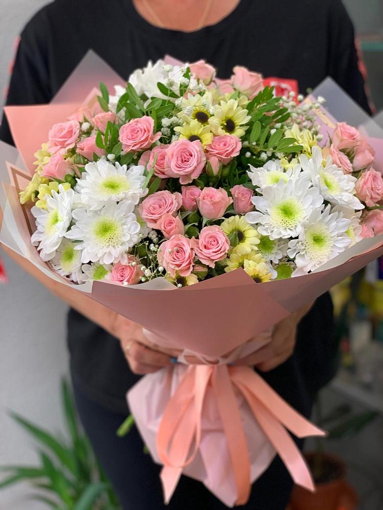 Букет цветов из: Розы и Хризантемы в Большое Буньково