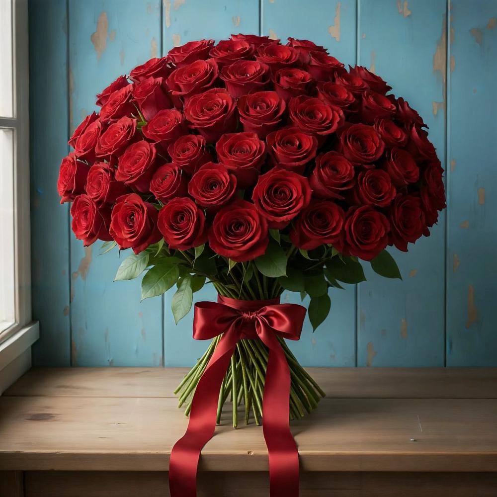 Букет Красные розы Блэк Меджик в Большое Буньково