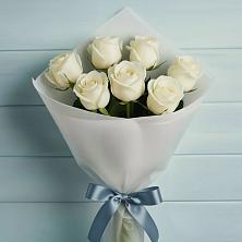 Букет 7 Белых роз Эдлесс Лав в Большое Буньково