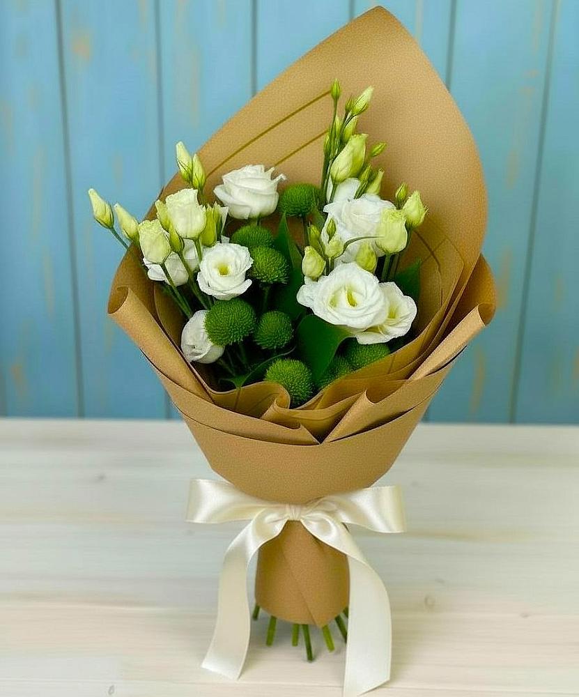 Букет цветов из: Хризантемы и Лизиантусы в Большое Буньково