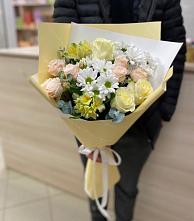 Букет цветов из:  Альстромерии, Розы и Хризантемы в Большое Буньково