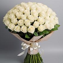 Букет 101 беля роза Белоснежка в Большое Буньково