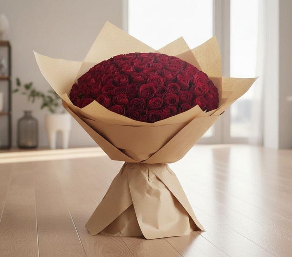 Букет 101 Красная роза в Большое Буньково